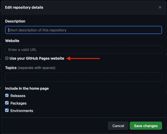 Repository details settings incomplete