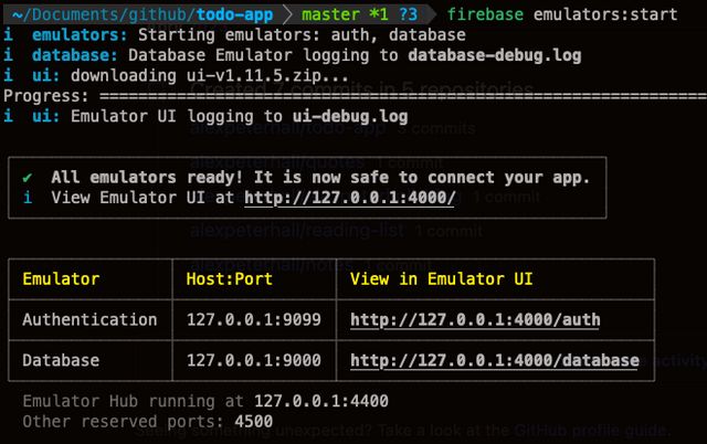 Terminal output for start emulator command