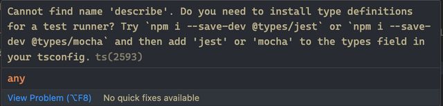 TypeScript error message