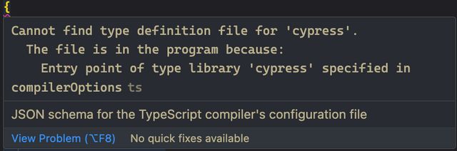 TypeScript configuration error message